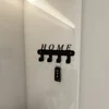 Key Holder for Wall Adhesive, Key Hooks with 4 Hooks Wall Mounted, Black Key Hangers for Wall Decor No Drill for Living Room 2