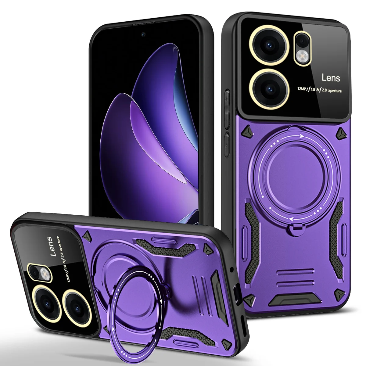 Shockproof Armor Lens Protection Case with Magnetic Wireless Charging