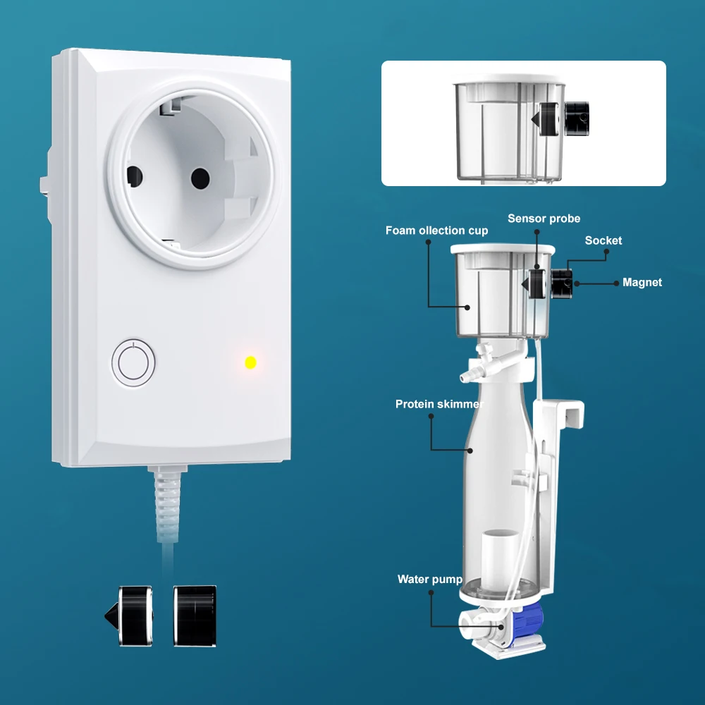 Jebao Jecod ASS 600 Explosion Proof Smart Aquarium Internal Protein Skimmer Aquarium Protein Skimmer Auto Security for Fish Tank Automatic Anti-overflow