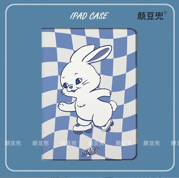 삼성 갤럭시 탭 S9Lite 8.7 2021 케이스, 삼중 접이식 스탠드 커버, 새로운 청바지 애니메이션 HANNI 토끼, SM-T220/T225 갤럭시 탭 S6 라이트