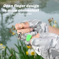 1 Pair Fishing Gloves for Men Summer Fishing Road Sub Sunscreen and Anti Slip Ice Silk Breathable Thin Three Finger Cut Gloves - Image 5