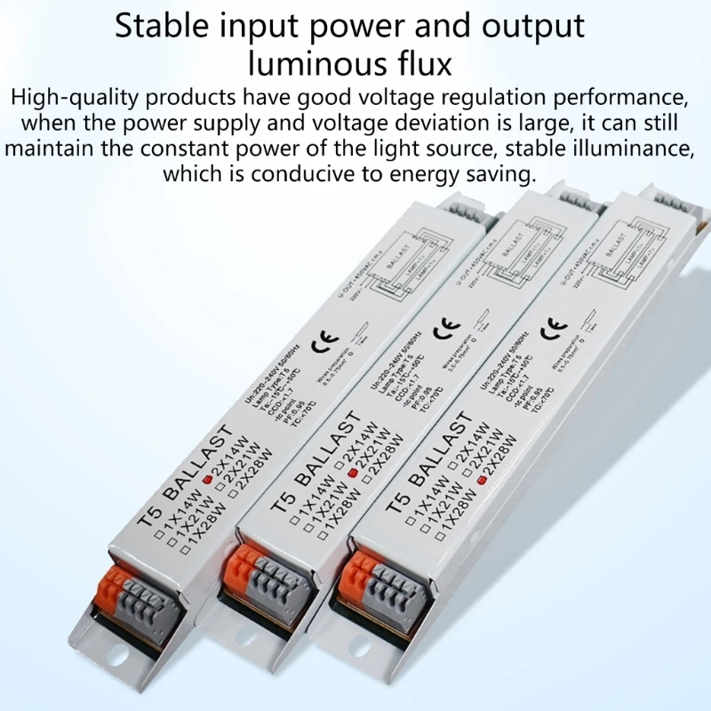 Electronic Ballast Upgraded 220-240V Wide Voltage T5 Electronic Ballast Fluorescent Lamp Ballasts Simple Installation for Factory Workshop M4YD
