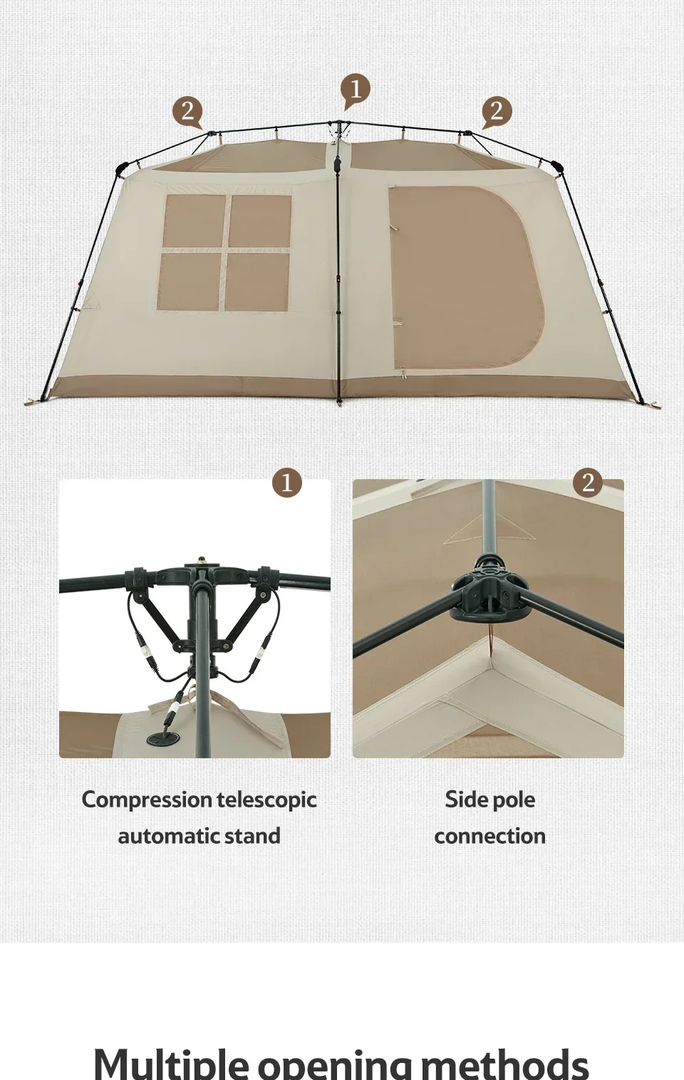 13㎡ Outdoor Camping Two-Bedroom 5-8 People Family Tent Village 13 Automatic Tent Outdoor House Free Shelter 11 13㎡ Outdoor Camping Two-Bedroom 5-8 People Family Tent Village 13 Automatic Tent Outdoor House Free Shelter 4