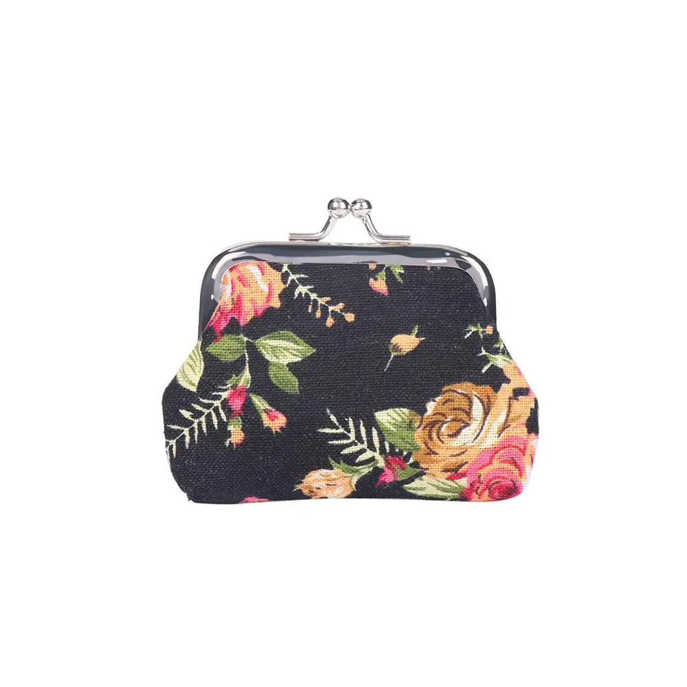 Coin purse Fashion rose coin purses holder women mini change wallets girl money bag zipper small pouch key pockets
