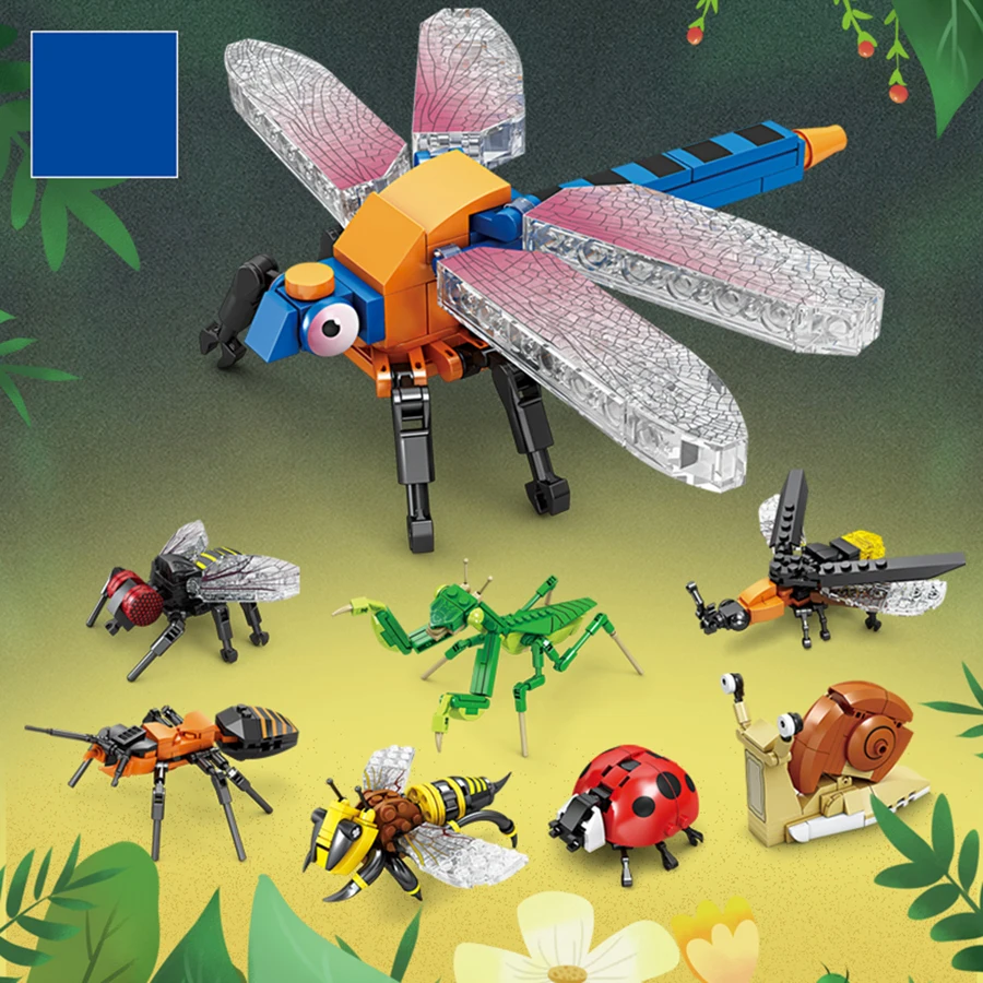 Insect Building Block Assembly Toy, Praying Mantis, Bee, Forest Animal Assembly Model, CHILDREN'S Birthday Gift, Boys and Girls