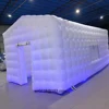 White Black Inflatable Nightclub Tent With Windows Lighting Night Club Cube Disco Music Bar Tent Wedding Photo Booth For Event 2