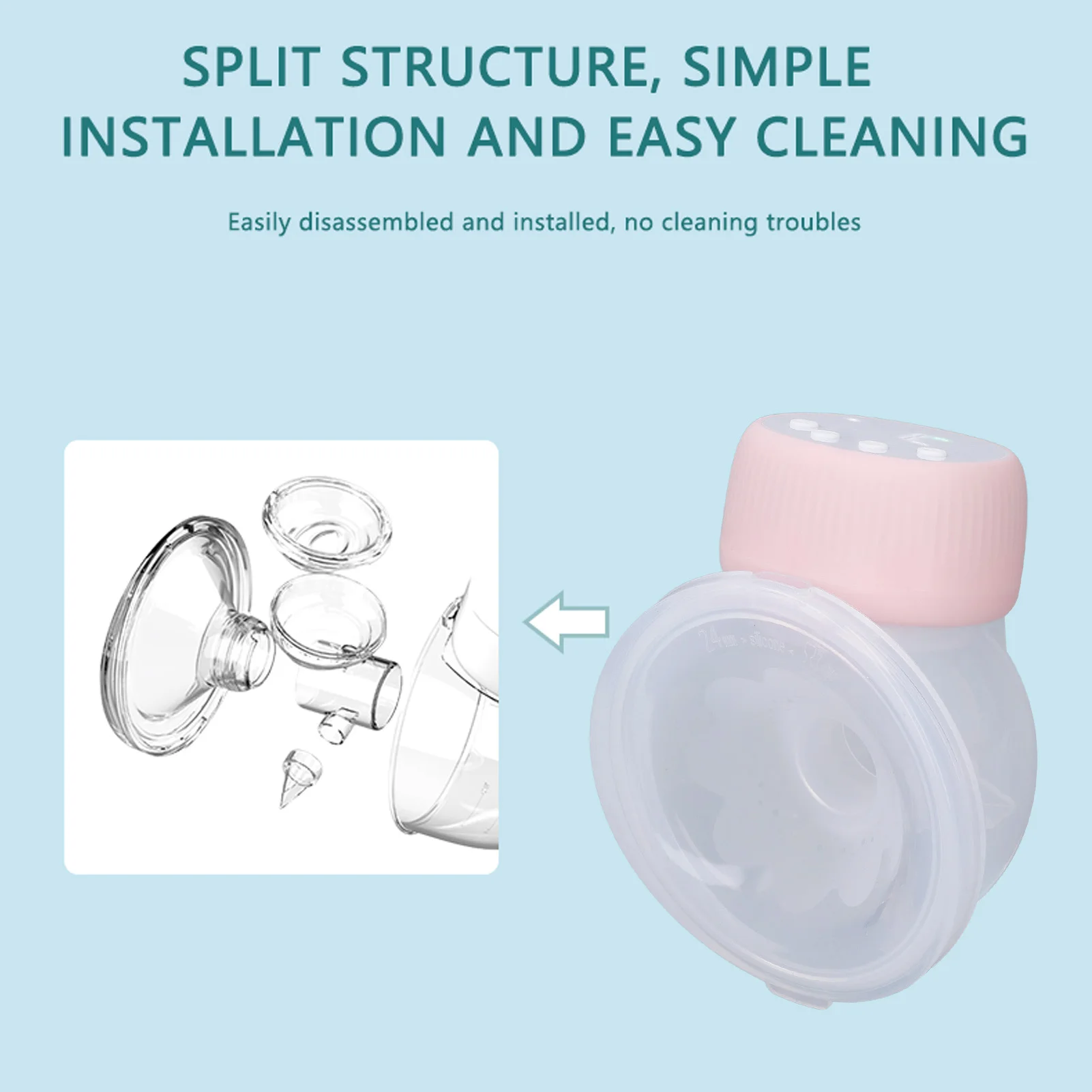Wearable Breastpump Portable Milk Collector Cup Rechargeable 1200mAh Wearable Milk Extractor for Moms Extractor