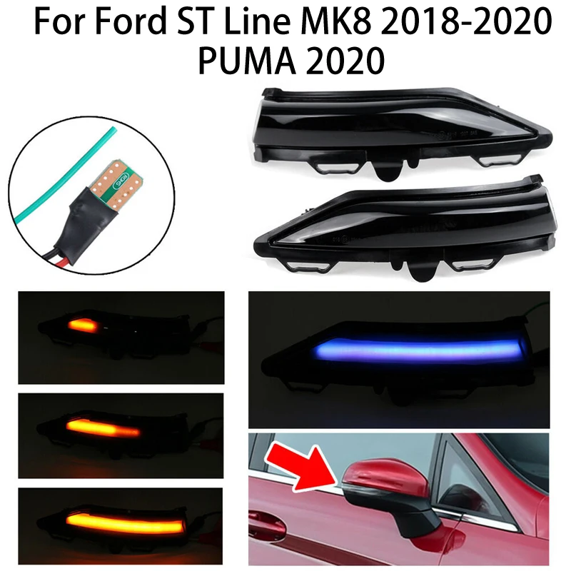 Per Ford St Line Mk8 2018 Fiesta Mk8 2019 2020 Puma 2020 Aggiornamento Led Auto Specchietto Retrovisore Indicatore Lampada Ala Laterale Lampeggiante L