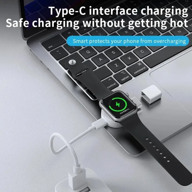 Magnetic Watch Wireless Charger For Apple Watch 9 8 7 6 5 4 3 SE Ultra IWatch Dock Adapter Portable PD USB Fast Charging Station