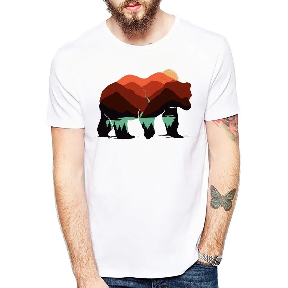 

wild BEAR/deer/Wolf t shirts For Men/Women streetwear Print T-shirts Summer Fashion New Creative Trend animal Pattern stay