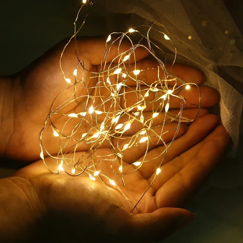 5M Copper Wire String Lights Battery Operated Christmas Garland Fairy Lights String Outdoor Garden Home Bedroom Party Decoration led string lights decorative lights string lights led fairy lights