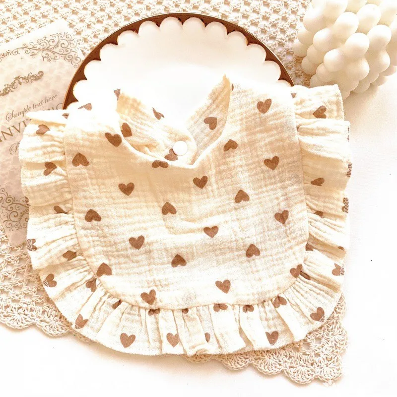 Baby Bib Newborn Infant Burp Cloths Feeding Drool Bandana Saliva Towel Toddler Ruffle Floral Accessories