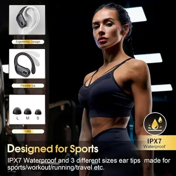 Alternative view of TWS Sports Earbuds Bluetooth 5.4 HIFI Bass Wireless Headphones LED Touch Hands-free Earphone Noise Cancelling Waterproof Headset