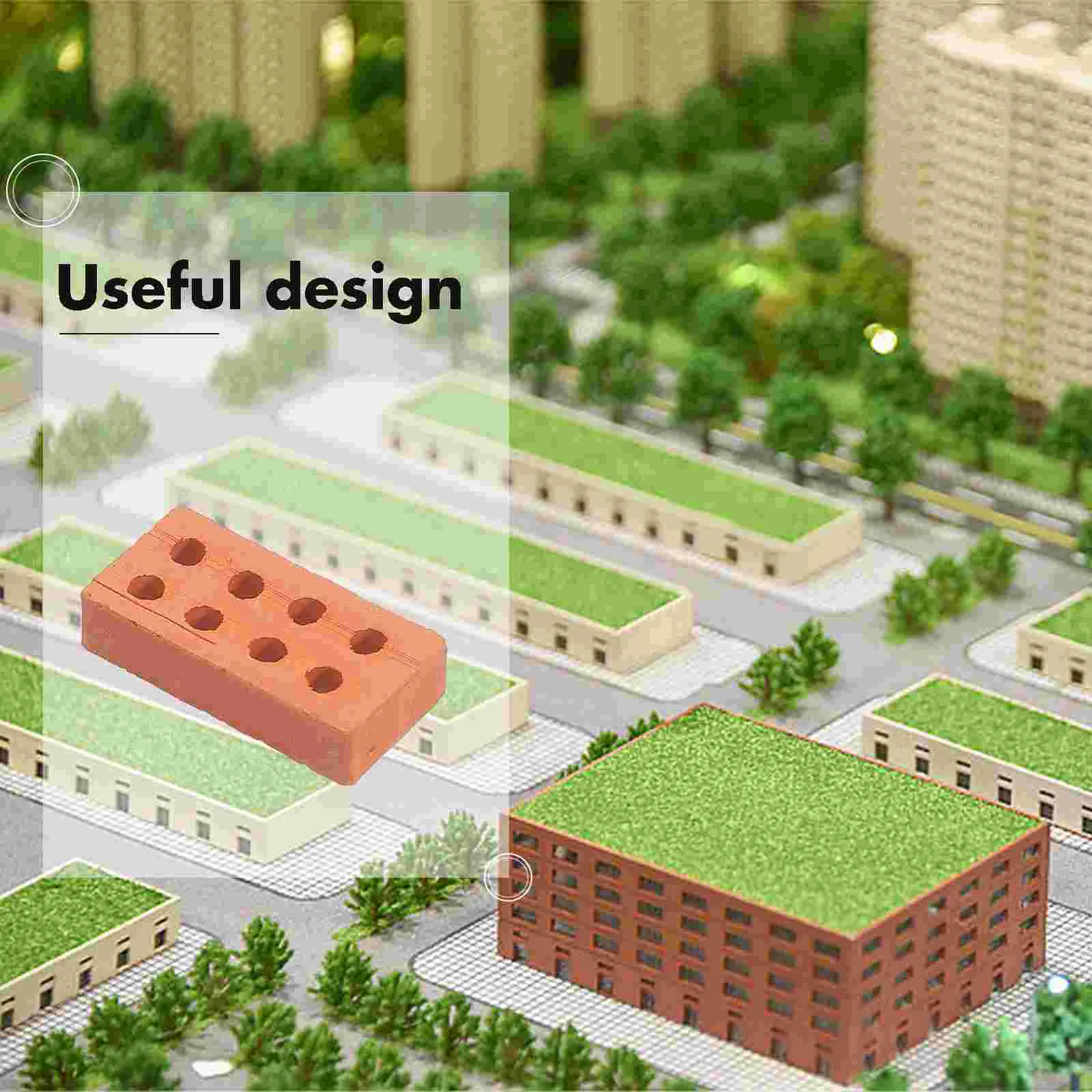 50 Pcs Building Model Bricks Sand Table Decors Mini Hut Cement Toy Miniature Clay for outside Child