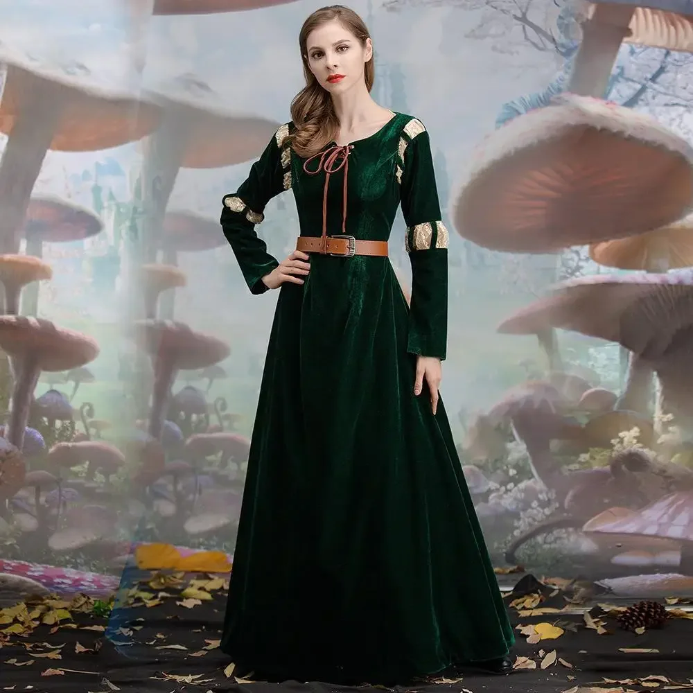 Disfraz de princesa Merida para mujer, vestido elegante, Cosplay