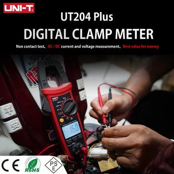 UNI-T UT204 Plus/UT210 Series Clamp Ammeters. Temperature Voltage Tester LCD Digital Current clamp AC/DC NCV True Rms Multimeter 1