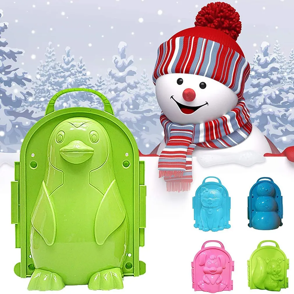 Cats Bear Penguin Santa Claus Winter Snow Mold Snowball Maker Cartoon Toy 