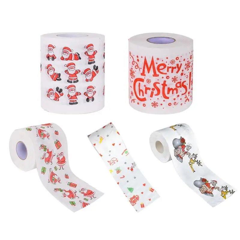 Christmas Bathroom Fun Toilet Paper Creative Christmas Design Delightful Experience Restaurant Xmas Decor Cute Xmas Tissue Roll