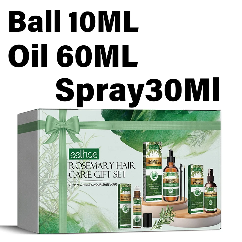 Hair Growth Kit Essential Oil Rosemary Mint Hair Strengthening Oil Nourishing Treatment for Split End Dry