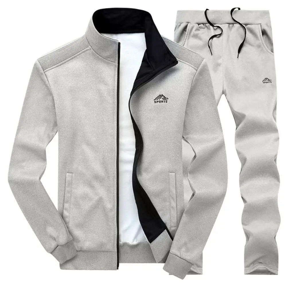 

New Men Sets Fashion Sporting Suit Warm Embroidery Zipper Sweatshirt +Sweatpants Men Clothing 2 Pieces Sets Slim Tracksuit 2024