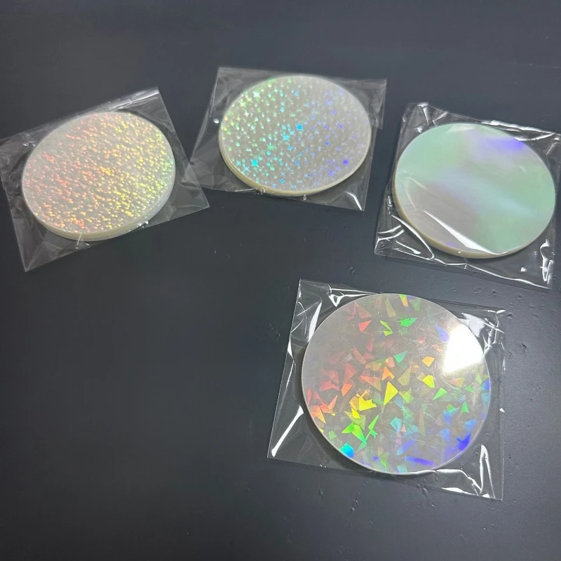 Badge Protective Film 100pcs 58mm Transparent Badge Film Clear Laser Star Pattern Badge Protective Film Covers for Button Maker Part Tools