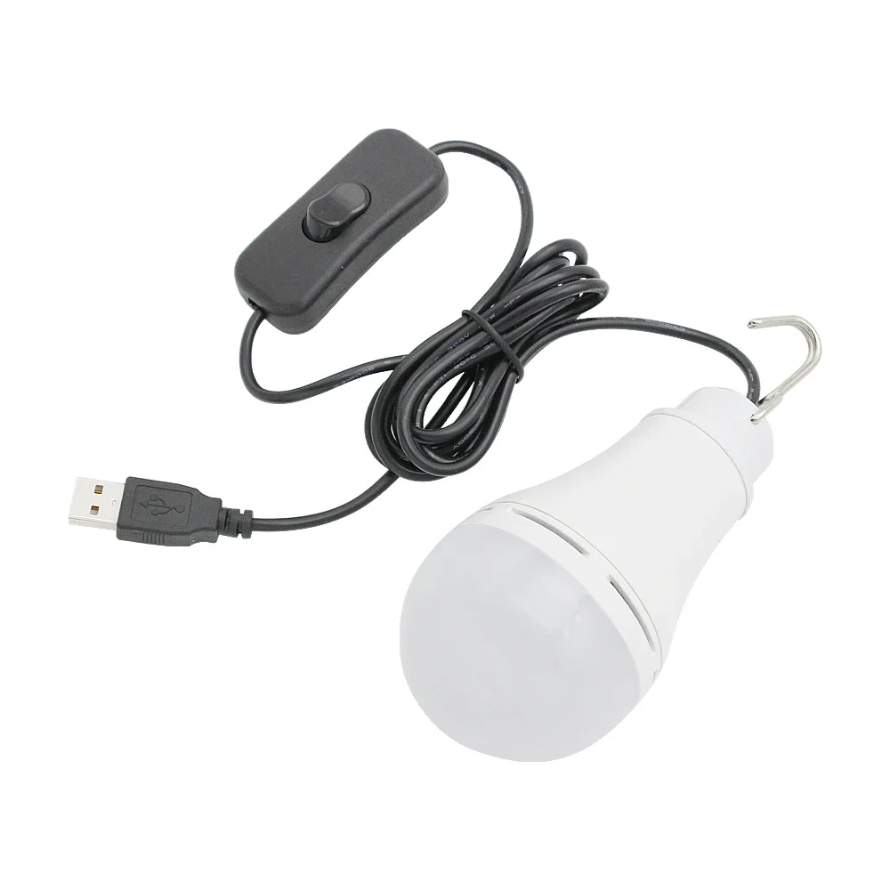 USB Port LED Lamp Bulb Portable Emergency Night Light Cold White Turn on/off for Outdoor Hiking Camping Fishing Travel etc.