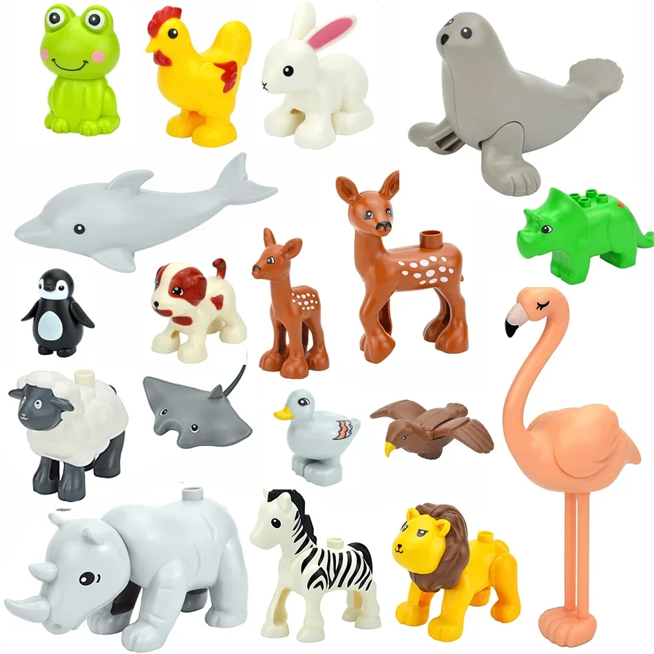 Bulk Large Animal Building Blocks Set - Farm & Zoo Creatures Toys