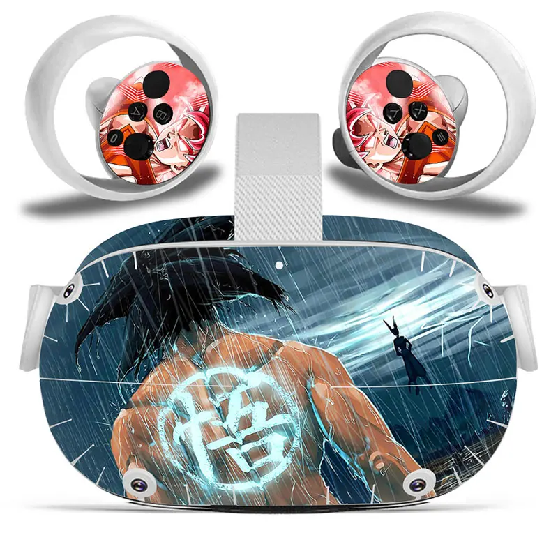 Dragon Ball Goku Skin Sticker For Oculus Quest VR2 Headset Virtual Reality Controller Decal Cover Protective PVC Skin 