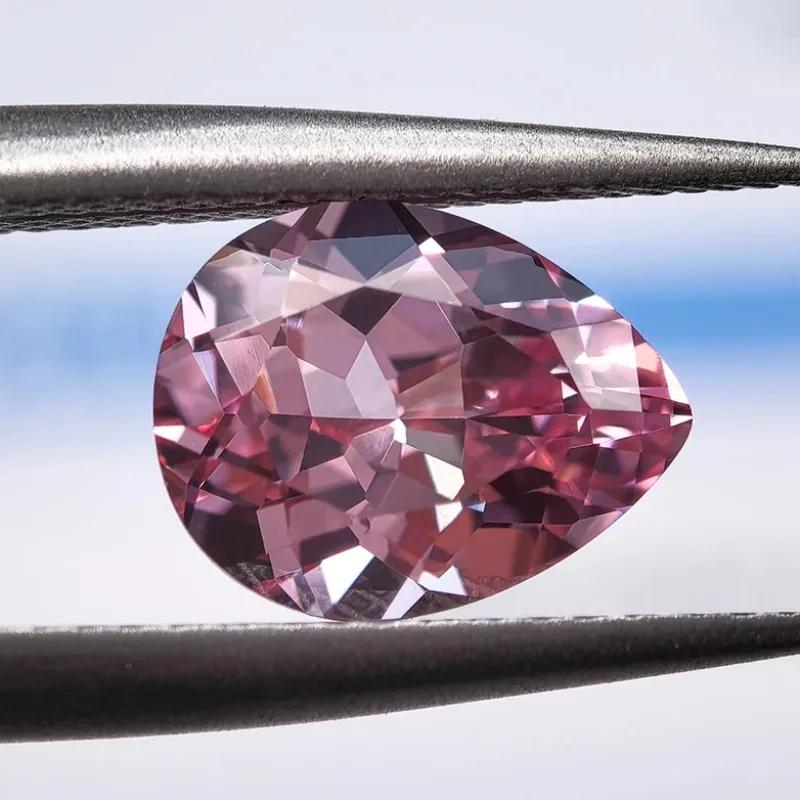 

Lab Grown Sapphire Pear Shaped Sunrise Pink Color VVS1 Charms DIY Advanced Jewelry Making Materials Selectable AGL Certificate