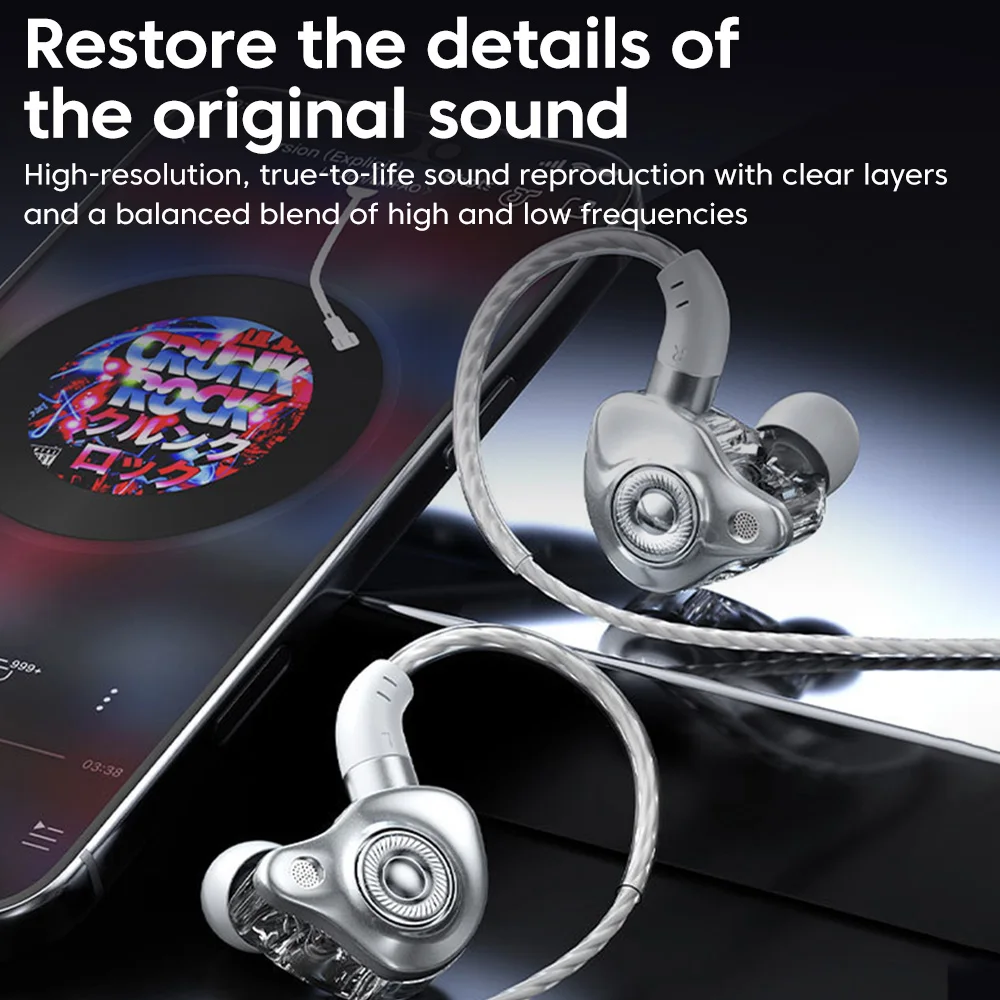 High-Fidelity Wired Earbuds with Mic & Volume Control - Premium Stereo Sound and Deep Bass