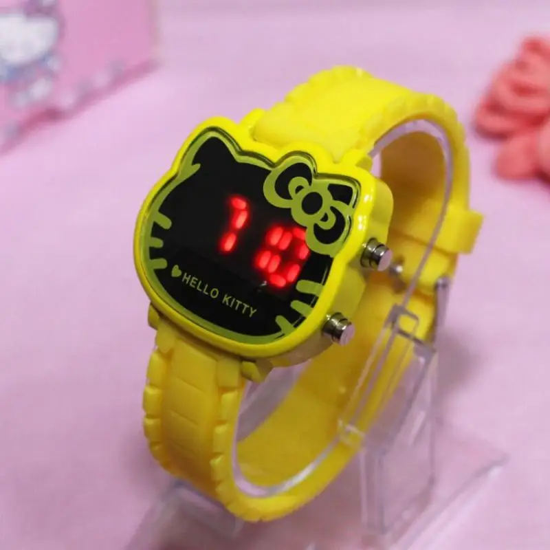 Hello Kitty Smart Watch Electronic Watch Cute Led Sports Waterproof  Children Cartoon Quartz Wrist Watch Girls Silica Gel Clocks - T-shirts -  AliExpress