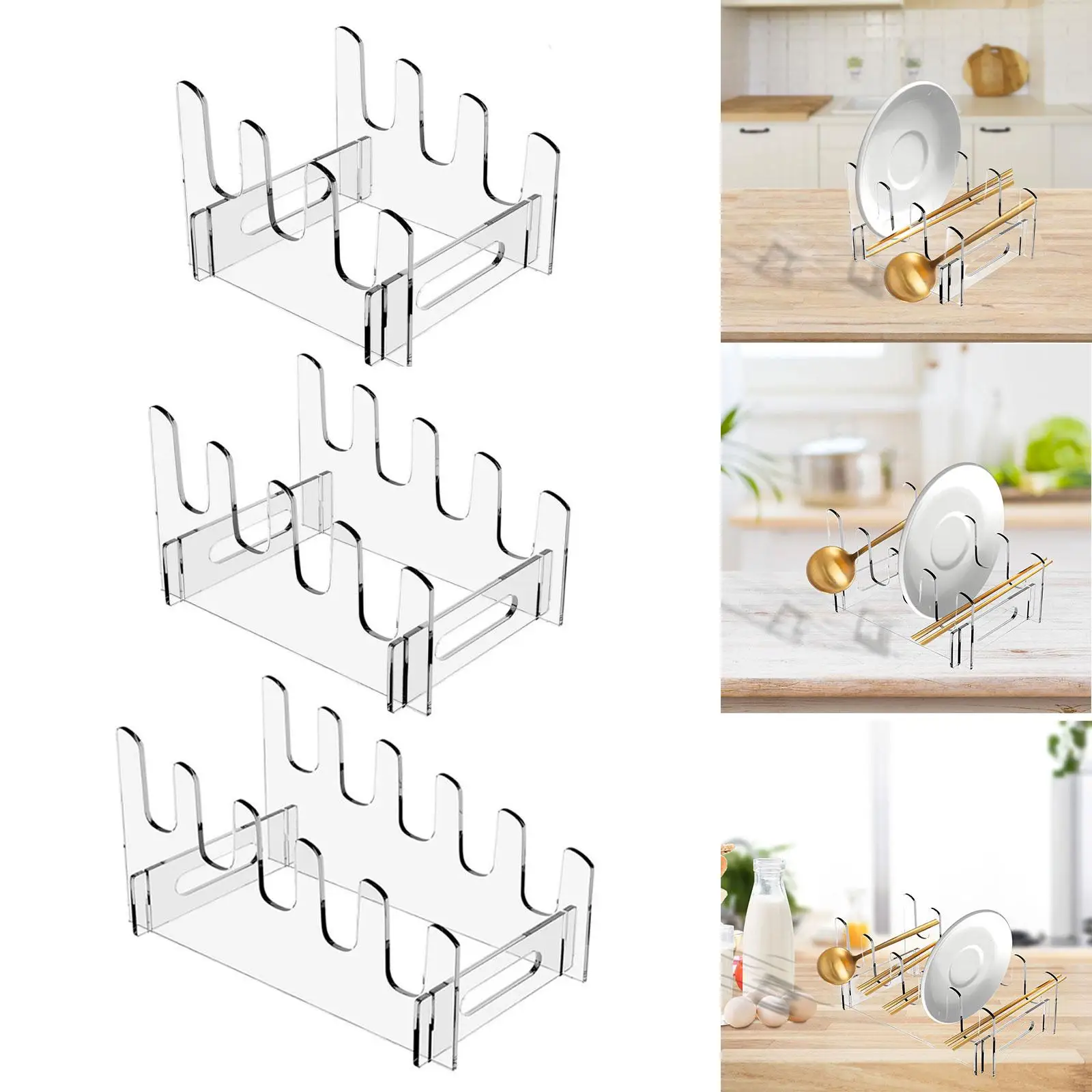 Plate Dinnerware Display Stand Multi Layer Acrylic Plate Stand for Kitchenware Restaurant Cupboard Home Decoration Countertop