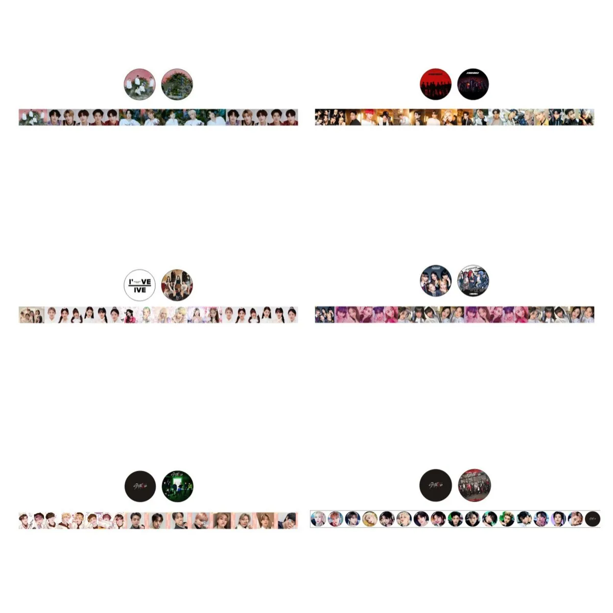 

StrayKids ATEEZ IVE LE SSERAFIM DREAM Washi Tape Adhesive Paper Masking Tape Korean Scrapbooking Decor Journal Collage Material