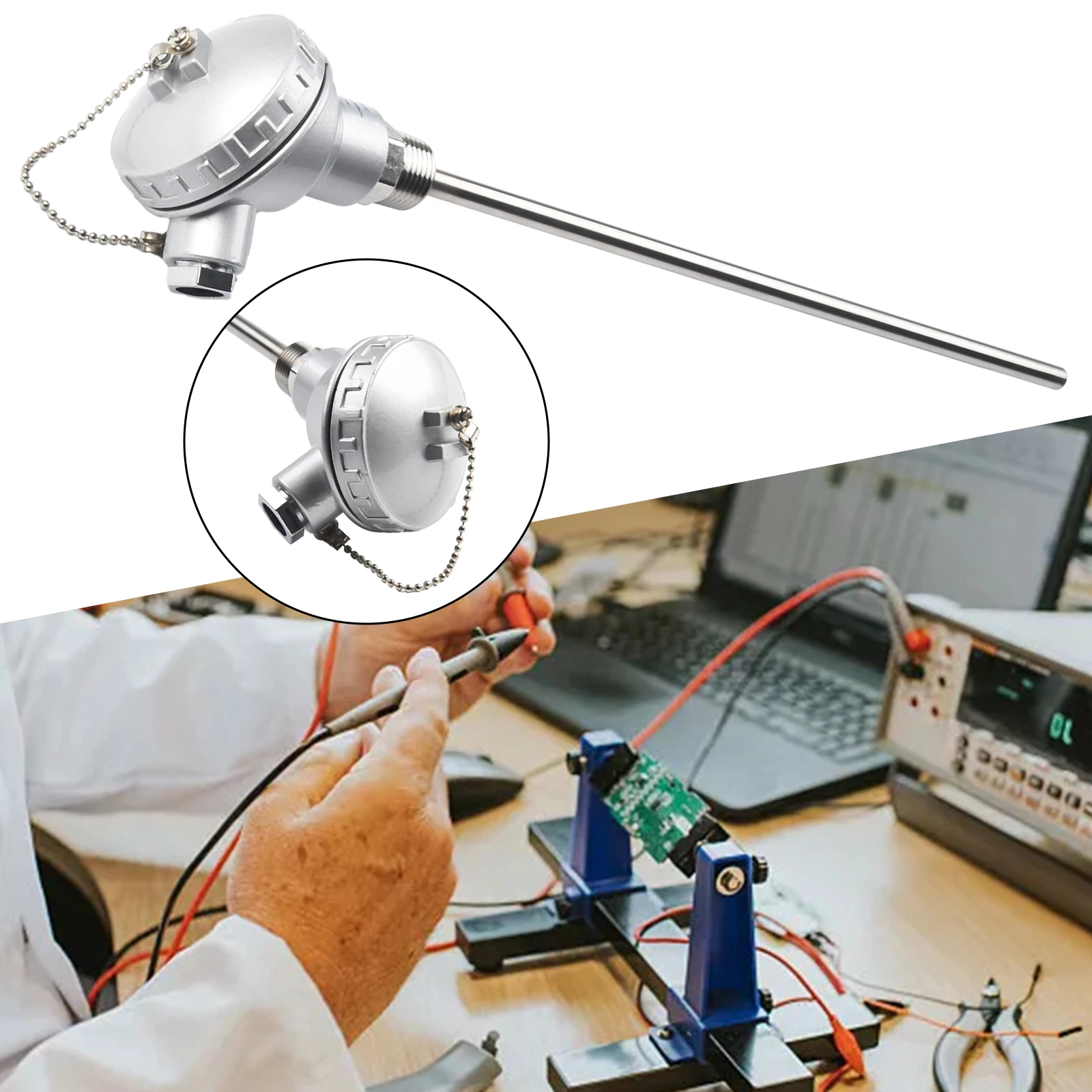

1pcs RTD PT100 Temperature Sensor Probe 1/2\" NPT Thread Thermocouple Terminal Head Protective Tube -200~420°C Sensors