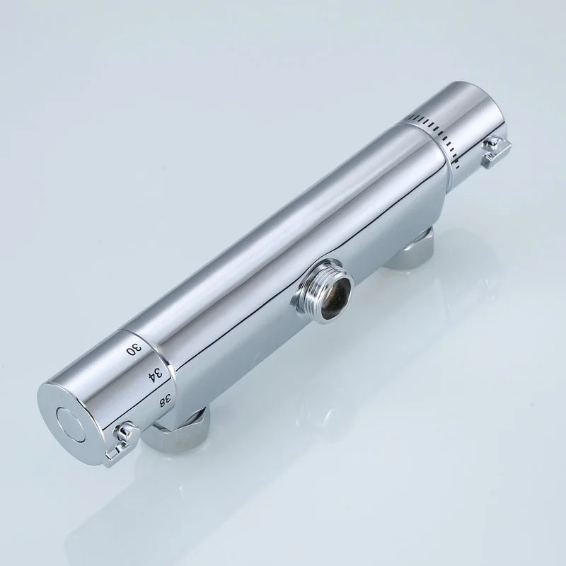 Chrome Finish Thermostatic Shower Faucet Bathroom Thermostatic Mixer Tap Hot And Cold Mixing Valve Bathtub Faucet
