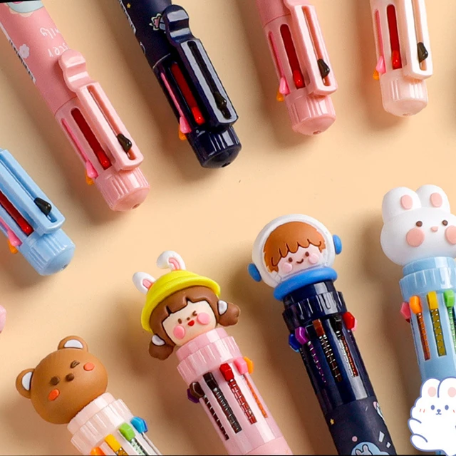 Kawaii Cute Animal Cartoon Chunky Ballpoint Pens 8 / 10 Colors School  Office Supply Stationery Multicolored Pens