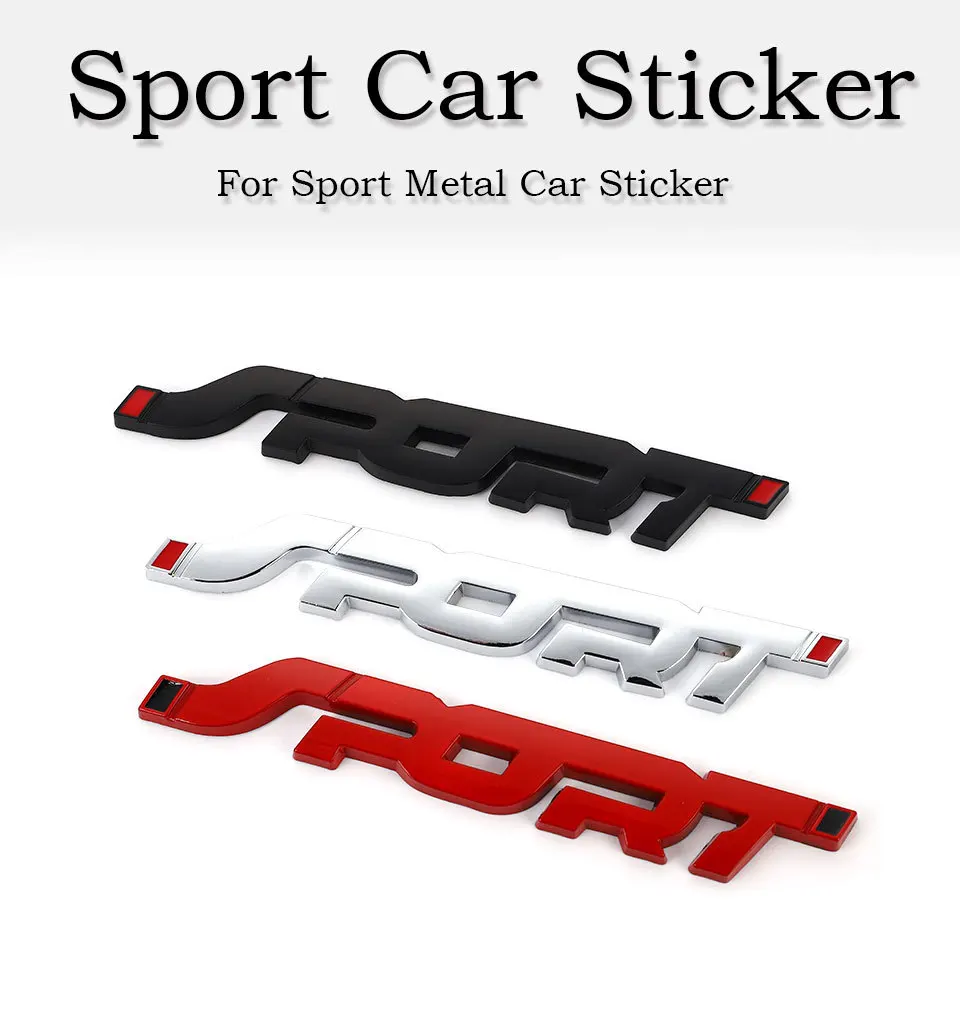 

1 Pcs 3D Metal SPORT Logo Emblem Badge Sticker Universal Car Trunk Fender Decal Accessories