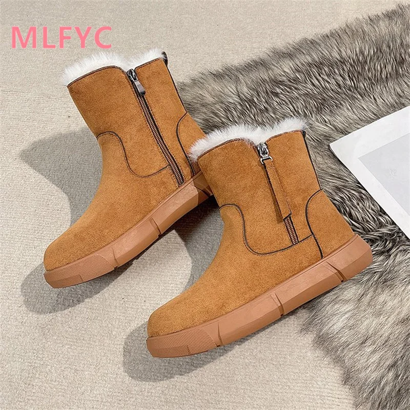 Thick soled snow boots for women in 2023 new winter plush thick insulation comfort boots versatile cotton shoes short boots