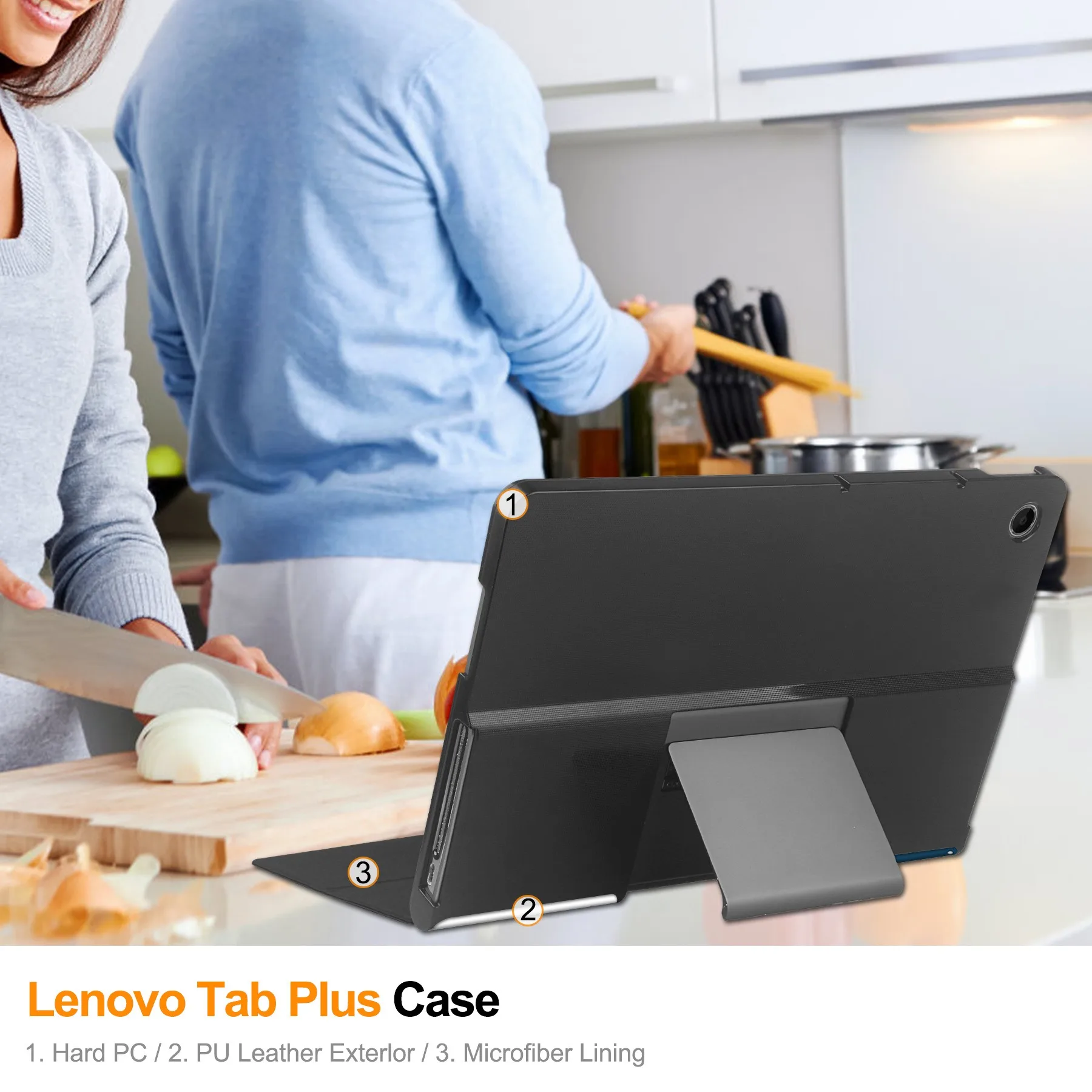 Premium PU Leather Magnetic Stand Cover for Lenovo Tab Plus 11.5 inch Tablet