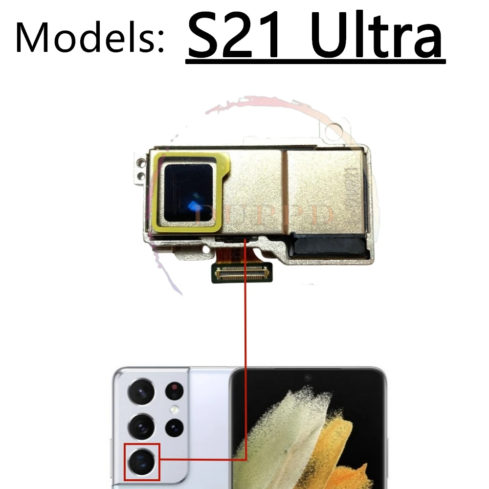 Set completo Fotocamera posteriore anteriore per Samsung Galaxy S21 Ultra 5G G998B G998U Frontale Selfie Indietro Modulo fotocamera Pezzi di ricambio - Image 4