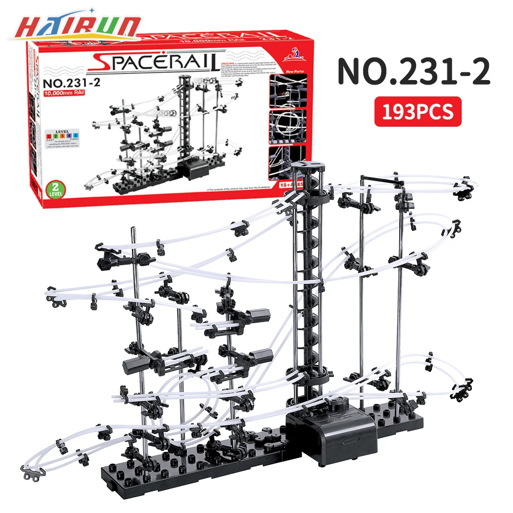 193 Runway Game Roller Coaster Maze Race Circuit Ball Track Building Blocks Set Kid's juvenile toys Experiment Creative Toys