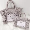 Sweet Y2k Aesthetic Transparent Bow Ita Bag Casual Chic Ruffle Fashion Women's Handbags All Match Kawaii Shoulder Crossbody Bags 3