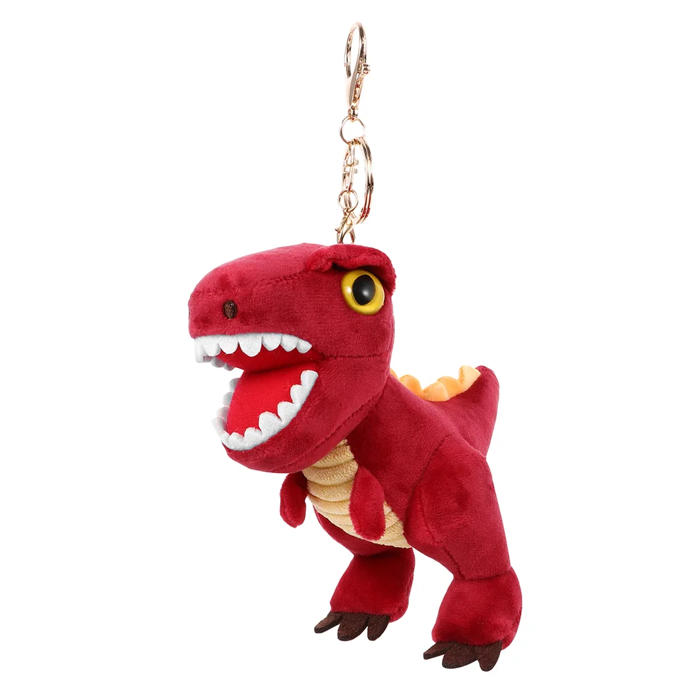 

Key Pendant Charm Keychain Small Stuffed Animals Locket Craft Car Holder Plush Dinosaur Keyring Red