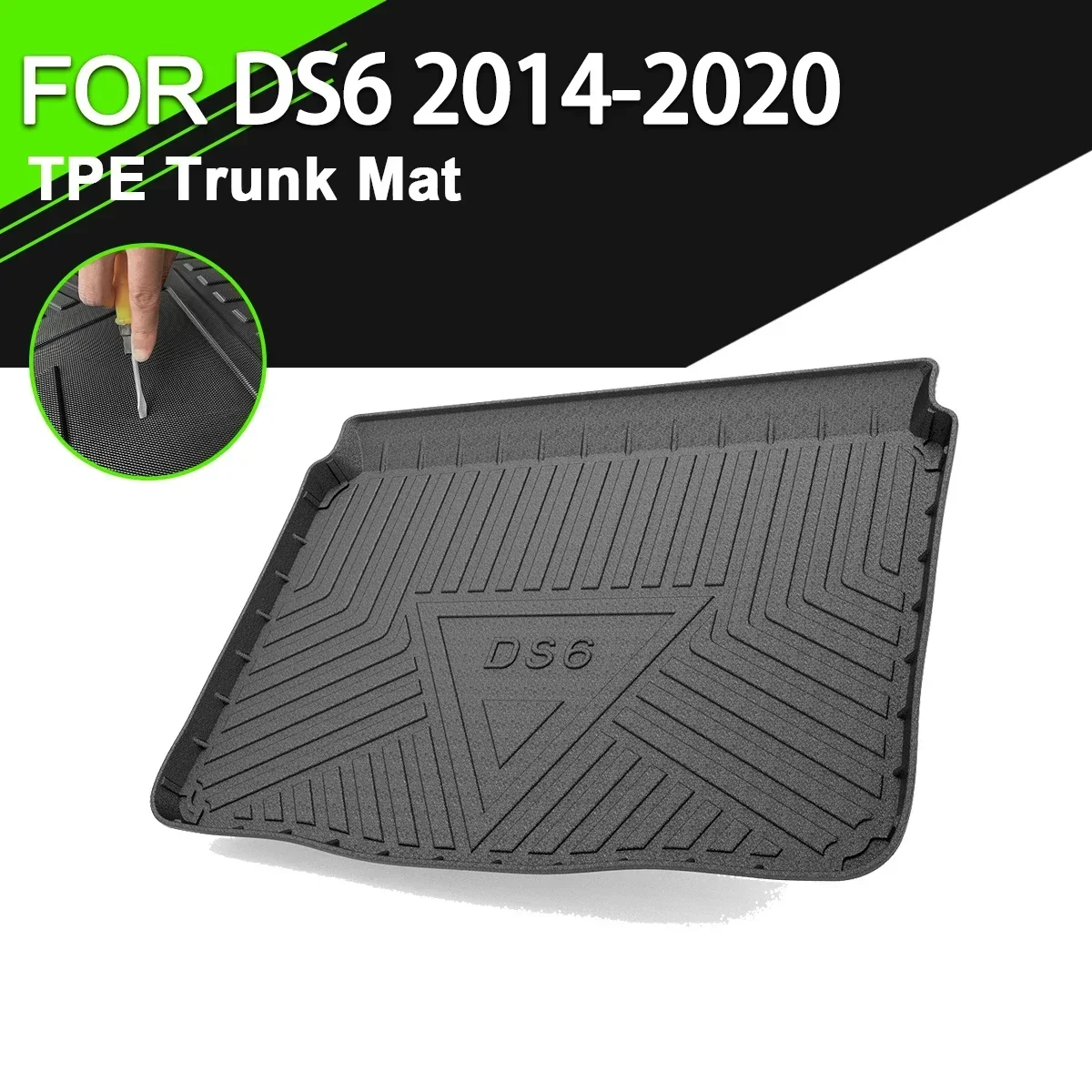 Коврик для заднего багажника автомобиля для Peugeot DS6 2014-2020, ТПЭ, водонепроницаемые Нескользящие резиновые аксессуары для груза