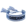 Boho tissé broderie amour poignet tricoté Bracelets d'enveloppement corde à la main tissage tressé glands ethnique femmes hommes bijoux