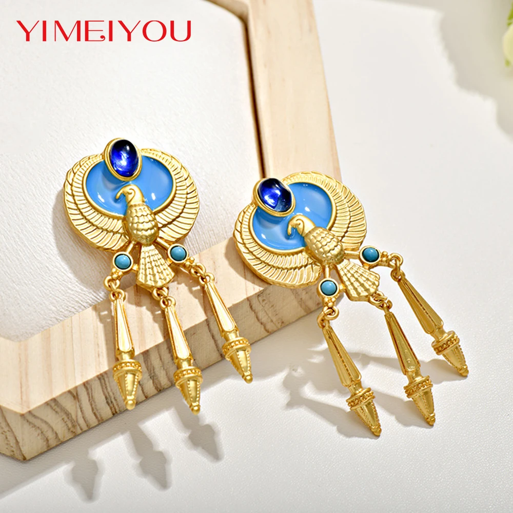 

Fashion Earrings Women Blue Color Tessel Classic Luxury New Design Italy Statement Zircon Euorpe Evening Wedding Party Wholesale