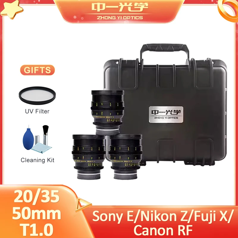 Zhongyi Mitakon 20Mm 35Mm 50Mm T1.0 Aps-C Cine Lens Obiettivo Cinematografico Per Sony E Nikon Z Canon Rf Eosr Fuji X Xf Bmpcc 4K Zcam E2