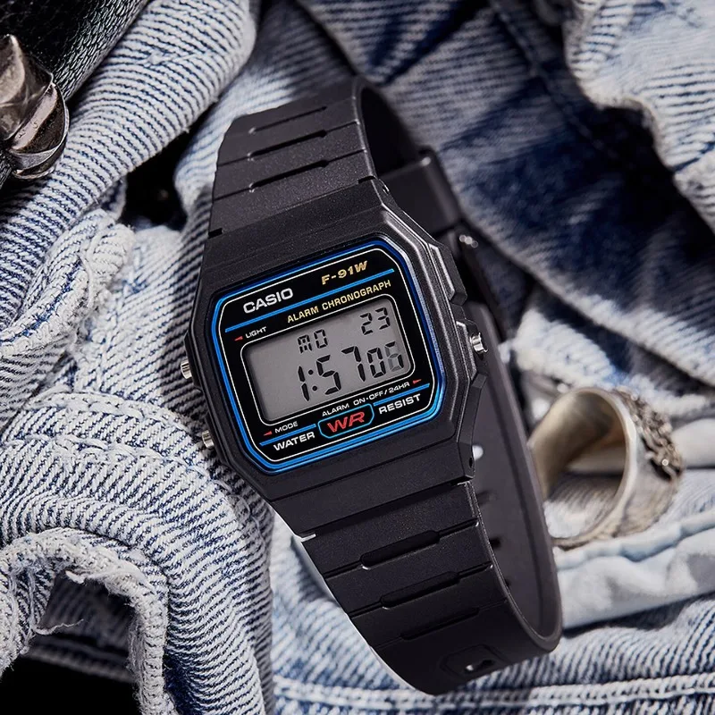 Casio Small Square Electronic Waterproof Fashion Sports Wristwatch with LCD Display