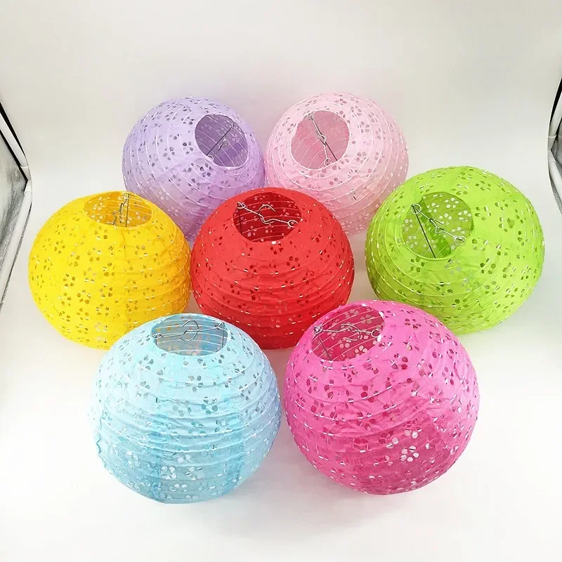 Treer Chinese ronde papieren lantaarns, 12 stuks verschillende kleuren lampenkappen slinger voor Kerstmis, festival, bruiloft, verjaardagsfeest, binnen, buiten, decoratief (rood