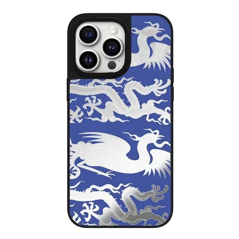 

Mirror Surface Dragon Palace Phone Case Cover for IPhone 11 12 13 14 15 Pro Max Case